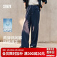 森馬（Semir）休閑褲女夏拼色抽繩長褲防曬吸濕速干寬松2026闊腿褲109326127007