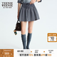 Teenie Weenie小熊女裝春秋季甜美俏皮約克褶格子半身裙短裙A字裙 藏青色 M