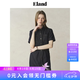 ELAND衣戀牛仔連衣裙女襯衫領A字微落肩設計純棉裙子夏季新款 深牛仔色(57)D/Indigo S /160