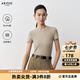 艾諾絲雅詩(shī)【商場(chǎng)同款】2026年夏季新款通勤30.6%棉正肩松弛T恤女AR613014 露灰色 L 版型偏小，建議拍大一碼
