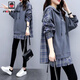 AEMAPE2026新款女裝春秋冬裝寬松秋季連帽中長(cháng)款假兩件衛衣女長(cháng)袖上衣 拼接衛衣假兩件 XL 建議120-140斤穿