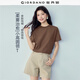 佐丹奴（Giordano）T恤女純棉親膚氣質(zhì)小衫女舒適寬松小高領(lǐng)t恤女短袖05322396