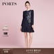 PORTS寶姿【七夕禮物】商場同款春季新品女裝繡花連衣裙SD8D049PPT117 丈青印花 S 版型偏大建議拍小一碼