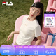 FILA 斐樂官方女裝針織短袖衫2026夏新款時尚休閑刺繡logo修身T恤 云菇白-WT M 165/84A/M