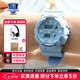 卡西歐（CASIO）G-SHOCK學生運動防水防震男表經典小方塊日韓手表送男友七夕禮物 GAX-100CSA-2APR嫩藍色