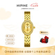 HIPINE西普尼金月亮金表999足金輕奢黃金時尚鑲鉆女石英防水七夕禮物 【金圈金面】金重2.8g