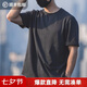馬登工裝美式復古重磅灰色短袖T恤圓領寬松純棉半袖打底衫男夏季 深灰色 【版型寬松/夏日男生短袖/男士體恤/純色內搭】 L （175/100A）