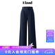 ELAND【74%萊賽爾】衣戀牛仔褲女闊腿薄款通勤長褲子夏季新款 M03深牛仔色(57)D/Indigo M /165