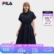 FILA 斐樂官方女子梭織連衣裙2026秋新款裙子時尚休閑舒適襯衫裙 啟靈藍-DB M 165/84A/M