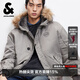 杰克·瓊斯（JACK&JONES）春季男裝棉服棉衣連帽寬松設計雙門襟字母印花百搭225409035 C47石灰色 S （170）