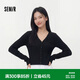 森馬（Semir）針織開衫女夏短款修身純色花邊V領正肩衣服疊穿上衣101325106002