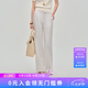 ELAND【法國亞麻】衣戀休閑褲女簡約垂感顯瘦長褲子直筒褲2026春夏新款 象牙白/白色(39)Ivory M /165