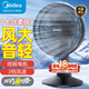 美的（Midea）臺式電風扇七葉柔風輕音臥室宿舍廣角遠距交流定頻臺扇辦公室桌面節能省電搖頭小型電扇 FGAU30D