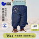 迷你巴拉（minibala）[迷你真心絨]男女童寶寶拒水羽絨褲2025冬季保暖萌趣褲子 牛仔深藍88301 100