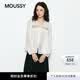 moussy 2026夏季新品甜美風系帶蕾絲拼接長袖襯衫女028JSA30-1056 010白色 均碼