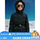 ELLE KIDS90低粉塵鵝絨緞面腰帶連帽女童羽絨服秋冬防風保暖厚外套