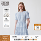 Teenie Weenie小熊女裝白色連衣裙夏季少女感蕾絲短裙子 藍色 L