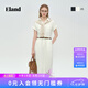 ELAND衣戀【100%棉】漂亮連衣裙女時尚翻領短袖牛仔裙長裙2026春夏新款 象牙白/白色(39)Ivory M /165