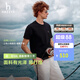 HAZZYS【液氨工藝】哈吉斯男裝 26新款夏季休閑圓領短袖T恤男 黑色BK XL （180/100A 50）