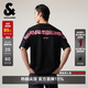 杰克·瓊斯（JACK&JONES）【純棉】男裝夏季T恤上衣短袖寬松圓領字母刺繡潮流226201090 E43純黑色 常規 M （175）