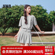 森馬（Semir）套裝女夏季短款百褶裙斜肩開(kāi)叉上衣2026小性感兩件套109326117005