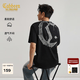 卡賓（CABBEEN）【280G重磅純棉】T恤男粗糙肌理感涂鴉LOGO設(shè)計(jì)2026春透氣短袖T恤 煤黑色01 L /175/50