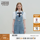 Teenie Weenie小熊女裝春夏裝牛仔背帶短褲簡約時尚休閑通勤連體褲 淺藍色 S (160)