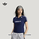 adidas修身時尚休閑運動短袖上衣T恤女裝夏季新款阿迪達斯三葉草   深靛藍   S