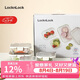 樂扣樂扣（LOCK&LOCK）玻璃飯盒保鮮密封冰箱便當飯盒收納盒4件套（不銹鋼蓋洗碗機可用