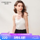 科蒙博卡2024春夏桑蠶絲新款性感內搭背心女純色氣質百搭真絲吊帶 白色 M