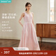 茵曼（INMAN）【苧麻棉】芭樂裙|背心連衣裙2026夏季女裝新款A字無袖長裙子 淺粉色 M