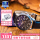 卡西歐（CASIO）商務休閑皮帶鋼帶手表男日韓腕表防水石英男士手表送男友 禮物 EFB-530L-2A藍寶石鏡面