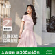 森馬（Semir）連衣裙女夏圓領褶皺收腰拼接涼感2026小心機優雅長裙109326114004