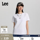 Lee26春夏新品標(biāo)準(zhǔn)版圓領(lǐng)小Logo印花圖案男女同款短袖T恤 白色 L