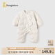 童泰（TONGTAI）嬰兒羽絨服連體衣秋冬季寶寶連帽爬服鴨絨輕薄款兒童外出三防哈衣 暖黃色 90 cm