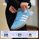 adidas「T頭鞋」STADT經典時尚薄底運動板鞋男女阿迪達斯三葉草   藍色/亮白/漢玉白（推薦女生買小半碼）   42.5