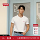 Levi's李維斯情侶同款美式復古簡約休閑時尚寬松LOGO印花短袖T恤 白色 L