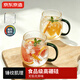 京東京造 玻璃杯 耐熱泡茶水杯子錘紋涼水咖啡杯300ml*2
