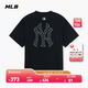 MLB官方 男女情侶背標老花短袖寬松百搭休閑T恤夏季新款TSM70 紐約洋基隊/黑色 M