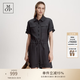 Marc O'Polo/MOP 2026夏季新款透氣亞麻輕熟工裝風短袖連體褲女系帶連身褲 深灰989 34