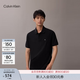 Calvin KleinJeans夏季男女同款情侶商務休閑ck純棉珠地網眼純色短袖T恤POLO UB1-太空黑 L