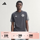 adidas德國隊復古足球修身休閑文化短袖T恤男新款阿迪達斯三葉草   石墨黑   XL