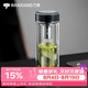 萬象（WANXIANG）銀離子抗菌玻璃杯禮盒裝雙層泡茶杯AV12L月光銀商務杯360ml水杯