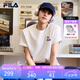 FILA 斐樂易烊千璽同款多彩T恤情侶短袖2026夏季新款卡通貓咪刺繡T恤 云菇白-WT L 175/96A/L