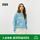 森馬（Semir）毛衣女冬季oversize小羊落肩新款溫柔甜美可愛慵懶套頭衫 藍色調00388 L