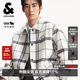 杰克·瓊斯（JACK&JONES）男裝春季新款字母刺繡時尚格紋休閑寬松毛呢大衣外套225427001 A42奶白 常規 XL （185）