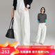 雲上生活【香蕉褲】百搭梨型闊腿弧形牛仔褲2025秋直筒褲女N9292X 白色 四季版 28 (160-165cm 體重130斤以內)