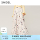 SNIDEL半身裙女26春夏新品優雅高腰花卉印花百褶A字長裙SWFS261085 象牙白 M (1)