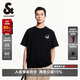 杰克·瓊斯（JACK&JONES）男裝26年短袖T恤男士夏季100%純棉圓領潮流休閑航海系列寬松半袖 E43純黑色 常規 M