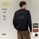 卡賓（CABBEEN）【重工刺繡釘珠】卡賓輕奢圓領(lǐng)衛(wèi)衣男裝2025秋季新款重磅純棉上衣 煤黑色01 XL /180/52